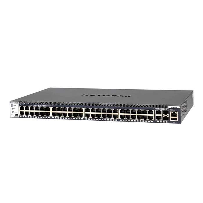 Netgear M4300-52G | Prosafe M4300 Series 48 x RJ-45 Ports 10/100/1000Base-T + 2 x SFP+ Copper Ports + 2 x SFP+ Ports Layer 2 Managed Stackable Gigabit Ethernet Network Switch Refurbished - Netgear refurbished available on Gotodirect
