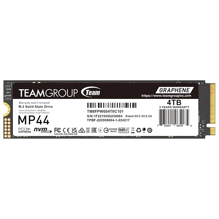 Team Group TM8FPW004T0C101 | MP44 Series 4TB PCI Express 4.0 x4 NVMe M.2 2280 Solid State Drive Refurbished -  refurbished available on Gotodirect
