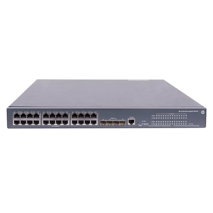 HP JG091B#ABA | FlexNetwork 5120 SI Series 5120-24G-PoE+ SI 24 x 10/100/1000Base-T RJ-45 PoE+ and 4 x SFP (mini-GBIC) Ports Layer 3 Managed Gigabit Ethernet Network Switch Refurbished - Hewlett-Packard (ou HP en abrégé) refurbished available on Gotodirect