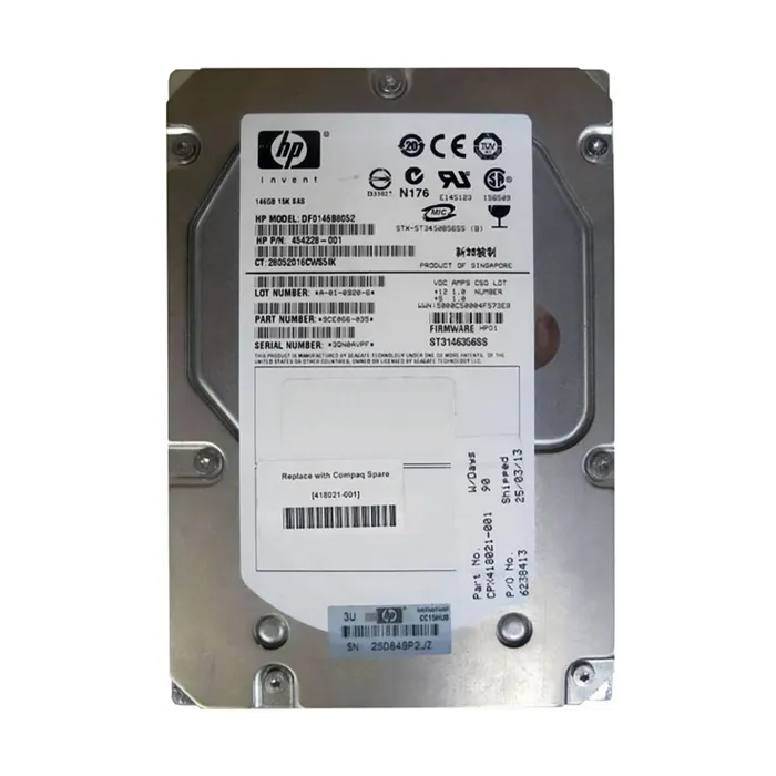 HP 454228-001 | 146GB 15000RPM SAS 3Gb/s SFF Hot-Pluggable Dual Port 3.5-inch Hard Drive for Gen1 to Gen7 ProLiant Server Refurbished - Hewlett-Packard (ou HP en abrégé) refurbished available on Gotodirect