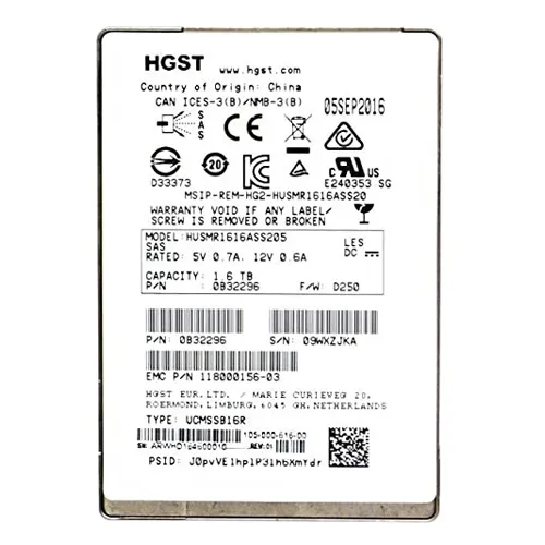 Buy HGST HUSMR1616ASS205 | Ultrastar SSD1600MR Series 1.6TB Multi-Level Cell SAS 12Gb/s Read Intensive (TCG + FIPS) 2.5-inch Solid State Drive Refurbished - $808.61 HGST HUSMR1616ASS205 | Ultrastar SSD1600MR Series 1.6TB Multi-Level Cell SAS 12Gb/s Read Intensive (TCG + FIPS) 2.5-inch Solid State Drive Refurbished - HGST (a subsidiary of Western Digital) refurbished available on Gotodirect