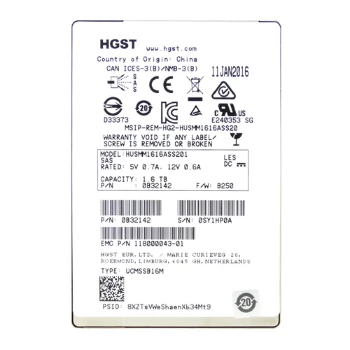 HGST HUSMM1616ASS201 | Ultrastar SSD1600MM Series 1.6TB Multi-Level Cell SAS 12Gb/s Mainstream Endurance (TCG-Encryption) 2.5-inch Solid State Drive Refurbished - HGST (a subsidiary of Western Digital) refurbished available on Gotodirect