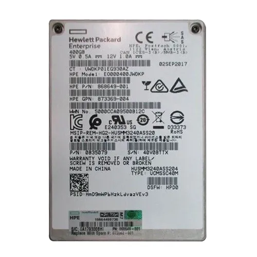 HP EO000400JWDKP | 400GB SAS 12Gb/s Write Intensive Hot Swappable 2.5-Inch Solid State Drive Refurbished - Hewlett-Packard (ou HP en abrégé) refurbished available on Gotodirect
