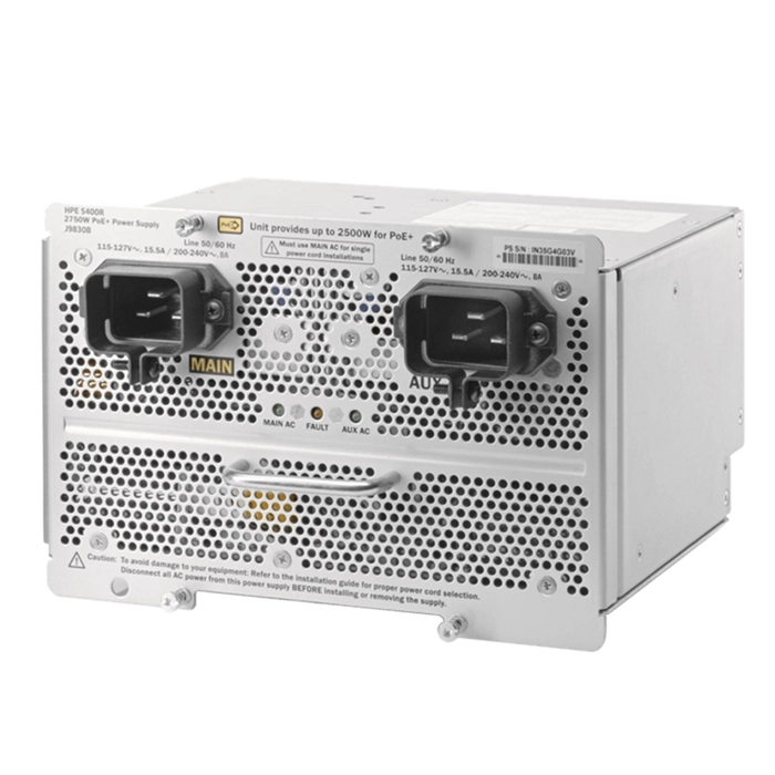 HP J9830BR | 2750-Watts 200-240V AC Power Supply for Aruba 5406R/5412R PoE+ ZL2 Switch Refurbished - Hewlett-Packard (ou HP en abrégé) refurbished available on Gotodirect