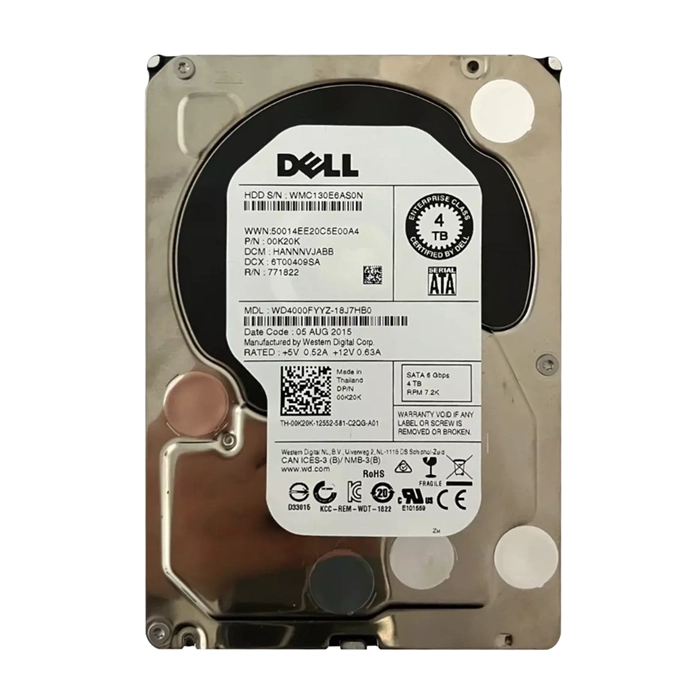 Dell 00K20K | 4TB 7200RPM SATA 6Gb/s Hot-Pluggable 3.5-Inch Hard Drive for PowerEdge Server Refurbished - Dell refurbished available on Gotodirect