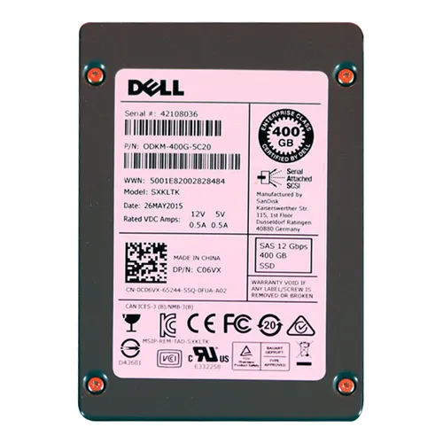 Dell C06VX | 400GB Multi-Level Cell SAS 12Gb/s Hot-Pluggable 2.5-Inch Solid State Drive Refurbished - Dell refurbished available on Gotodirect