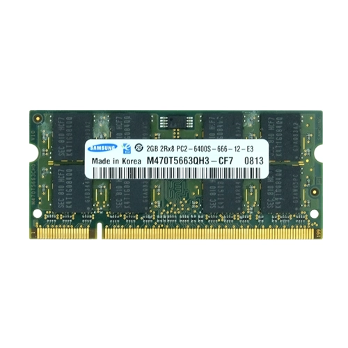 Samsung M470T5663QH3-CF7 | 2GB DDR2-800MHz PC2-6400 Non-ECC Unbuffered SODIMM CL6 2Rx8 1.8V 200-Pin Memory Module Refurbished - Samsung refurbished available on Gotodirect