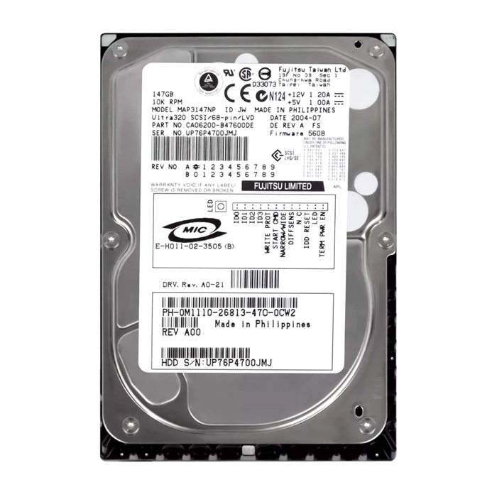 Fujitsu CA06200-B47600DE | 147GB 10000RPM Ultra320 SCSI 68-Pin LVD 8MB Cache 3.5-Inch Hard Drive Refurbished - Fujitsu refurbished available on Gotodirect