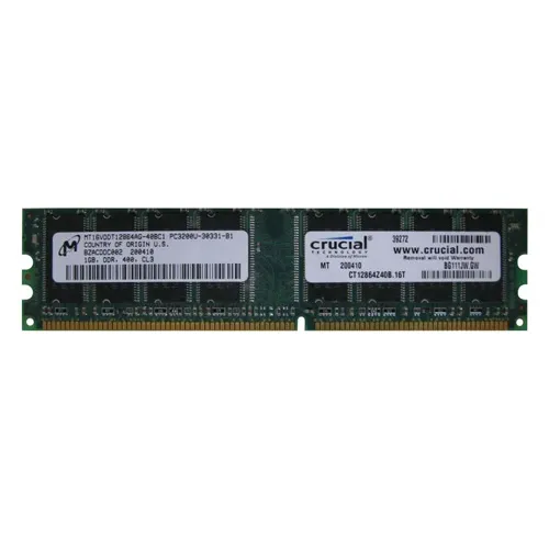 Buy Micron MT16VDDT12864AG-40BC1 | 1GB DDR-400MHz PC3200 Non-ECC Unbuffered UDIMM CL3 2Rx8 2.5V 184-Pin Memory Module Refurbished - $111.53 Micron MT16VDDT12864AG-40BC1 | 1GB DDR-400MHz PC3200 Non-ECC Unbuffered UDIMM CL3 2Rx8 2.5V 184-Pin Memory Module Refurbished - refurbished available on Gotodirect