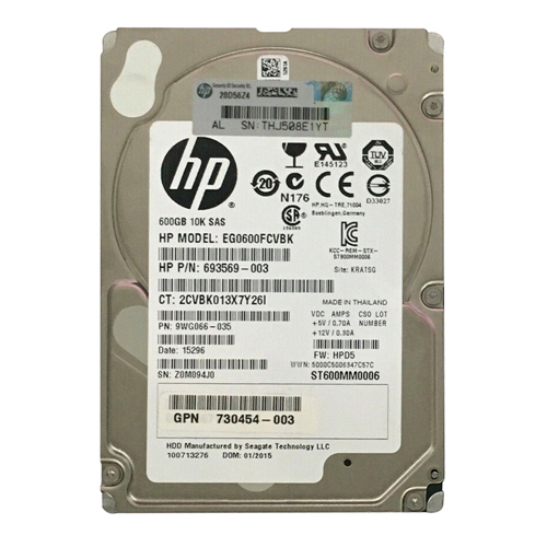 HP 730454-003 | 600GB 10000RPM SAS 6Gb/s Hot-Pluggable Dual Port 2.5-inch Hard Drive Refurbished - Hewlett-Packard (ou HP en abrégé) refurbished available on Gotodirect