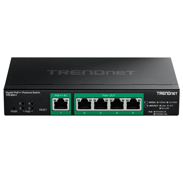 TRENDnet TPE-B541 | 5-Ports 10/100/1000Base-T RJ-45 GbE (4xPoE++ / 1xPoE+) Managed Wall-mountable Gigabit Ethernet Network Switch Refurbished -  refurbished available on Gotodirect