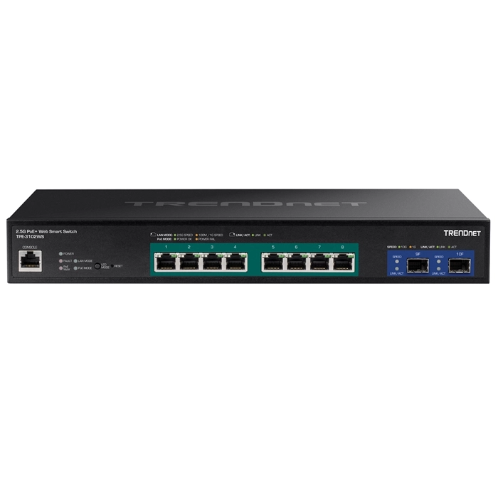 TRENDnet TPE-3102WS | 8-Ports 2.5GBase-T RJ-45 GbE PoE+ 2-Port 10GBase-X SFP+ Layer 3 1U Rack-mountable Gigabit Ethernet Network Switch Refurbished -  refurbished available on Gotodirect