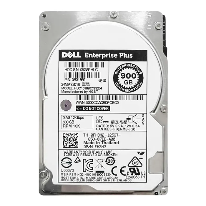 Dell FH3H2 | 900GB 10000RPM SAS 12Gb/s Hot-Pluggable 2.5-Inch Hard Drive for EqualLogic Storage Array Refurbished - Dell refurbished available on Gotodirect