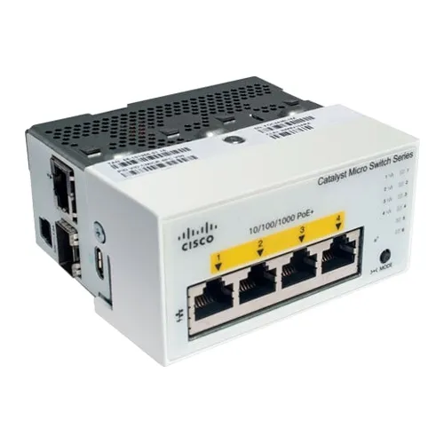 Cisco CMICR-4PT= | Catalyst 4 x Ports PoE+ 1000Base-T + 1 x Port 1GbE RJ-45 + 1 x Port Combo RJ-45/SFP Desk-Mountable Gigabit Ethernet Micro Switch Refurbished - Cisco Systems Inc. refurbished available on Gotodirect