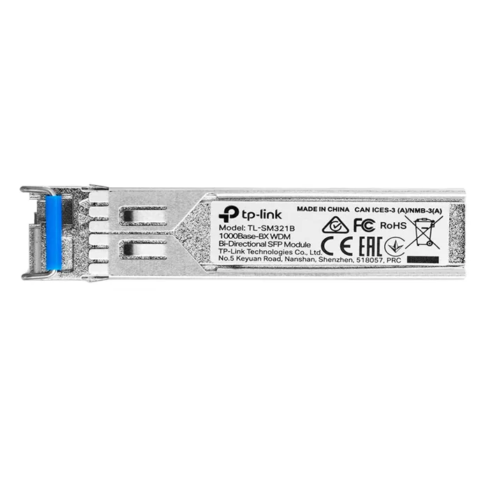 TP-LINK TL-SM321B | 1Gb/s 1000Base-BX WDM BiDi Single-Mode Fibre 1310nm-TX/1550nm-RX 10km LC Connector SFP Transceiver Module Refurbished - TP-Link refurbished available on Gotodirect