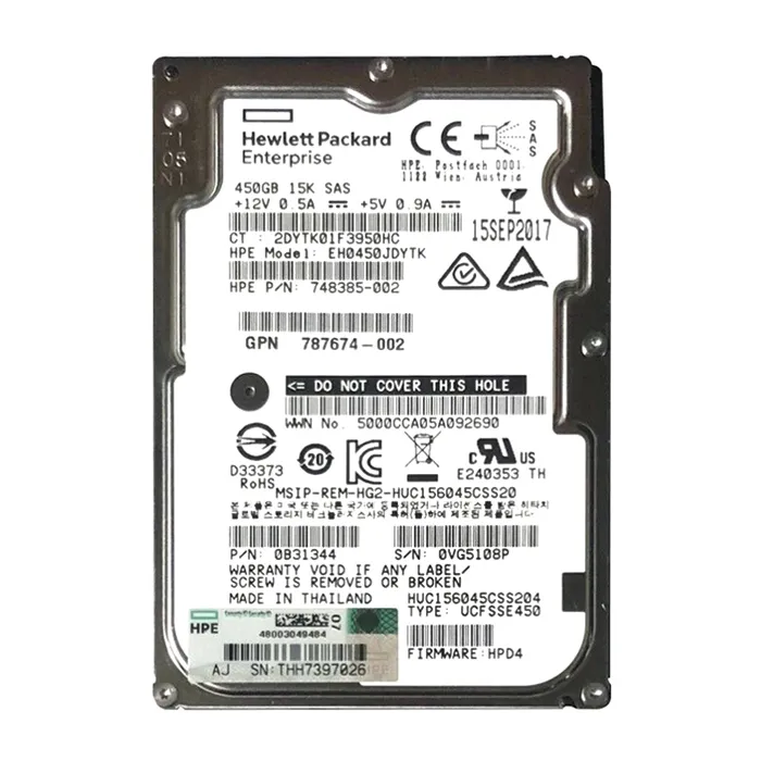 HGST 0B31344 | Ultrastar C15K600 Series 450GB 15000RPM SAS 12Gb/s 128MB Cache 512n (Secure Erase) 2.5-inch Enterprise Hard Drive Refurbished - HGST (a subsidiary of Western Digital) refurbished available on Gotodirect