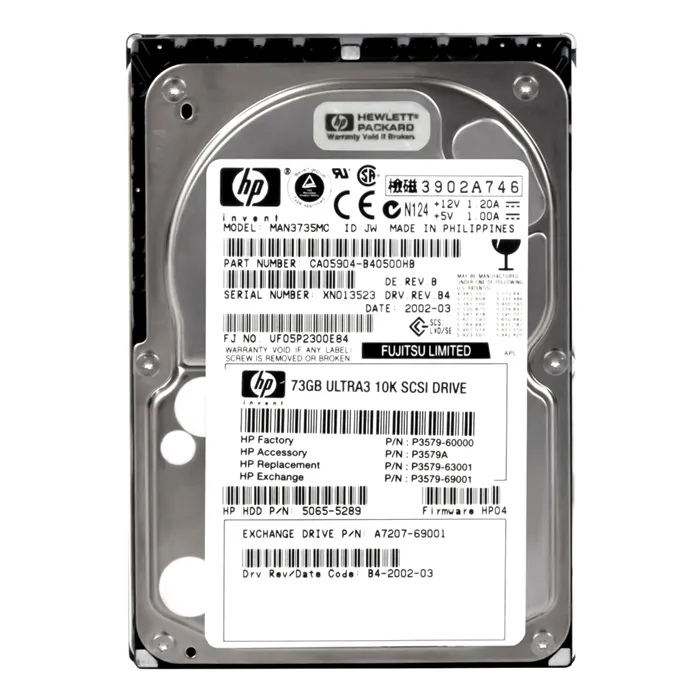 Buy HP P3579-63001 | 72.8GB 10000RPM Ultra-160 SCSI Hot-Pluggable (LVD) 80-Pin 3.5-Inch Hard Drive Refurbished - $260.00 HP P3579-63001 | 72.8GB 10000RPM Ultra-160 SCSI Hot-Pluggable (LVD) 80-Pin 3.5-Inch Hard Drive Refurbished - Hewlett-Packard (ou HP en abrégé) refurbished available on Gotodirect