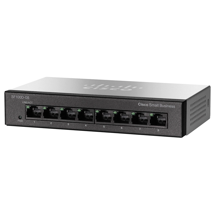 Cisco SF100D-08 | Small Business 100 Series SF100D-08 8 x 10/100Base-TX RJ-45 Ports Layer 2 Unmanaged Fast Ethernet Network Desktop Switch Refurbished - Cisco Systems Inc. refurbished available on Gotodirect