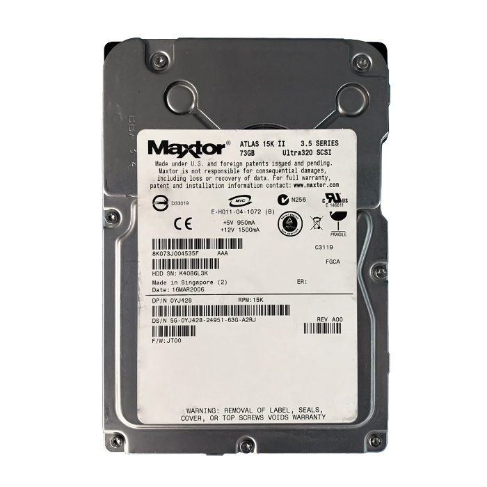 Dell 0YJ428 | 73GB 15000RPM Ultra320 SCSI 80-Pin 3.5-Inch Hard Drive Refurbished - Dell refurbished available on Gotodirect