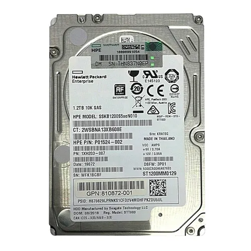 HP 810872-001 | 1.2TB 10000RPM SAS 12Gb/s SFF 2.5-inch Hard Drive for 3PAR StoreServ 8000 Refurbished - Hewlett-Packard (ou HP en abrégé) refurbished available on Gotodirect