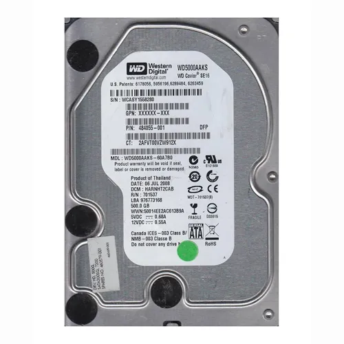 HP 484055-001 | 500GB 7200RPM SATA 3Gb/s NCQ 16MB Cache Hot-Pluggable 3.5-inch Hard Drive Refurbished - Hewlett-Packard (ou HP en abrégé) refurbished available on Gotodirect
