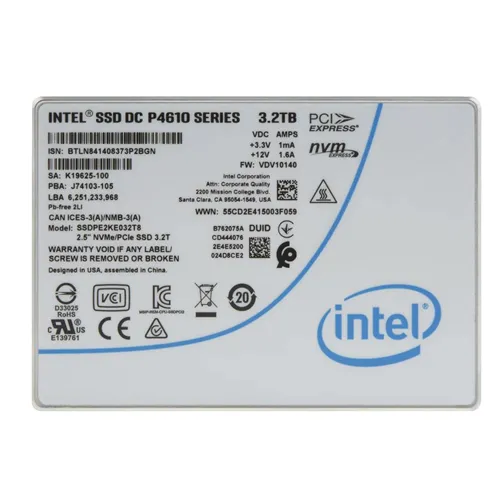 Intel SSDPE2KE032T801 | DC P4610 3.2TB Triple-Level Cell PCI Express 3.1 x4 NVMe U.2 2.5-Inch Solid State Drive Refurbished - Intel refurbished available on Gotodirect