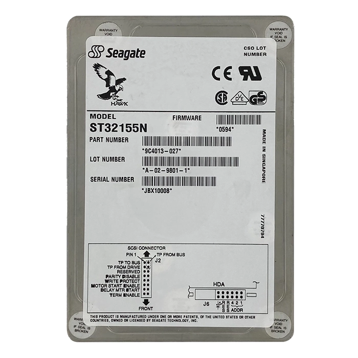 Seagate ST32155N | 2GB 5400RPM Fast SCSI 3.5-Inch 512KB Cache Hawk Hard Drive Refurbished - Seagate refurbished available on Gotodirect