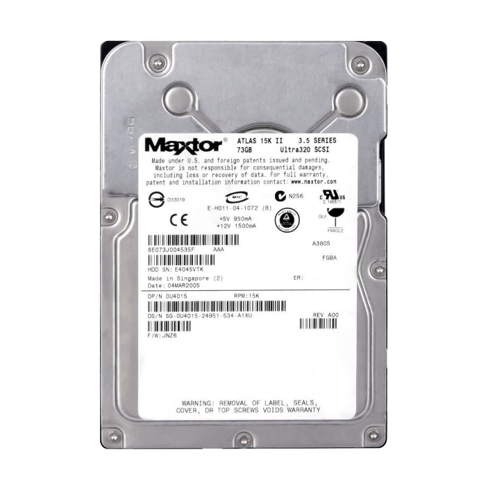 Dell 0U4015 | 73GB 15000RPM Ultra320 SCSI 80-Pin 3.5-Inch Hard Drive Refurbished - Dell refurbished available on Gotodirect