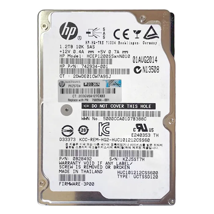 HP 742934-001 | 1.2TB 10000RPM SAS 6Gb/s Hot-Swappable Dual Port SFF 2.5-inch Hard Drive for 3PAR StoreServ M6710 Refurbished - Hewlett-Packard (ou HP en abrégé) refurbished available on Gotodirect