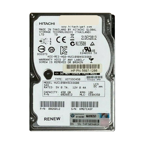HP 5697-1286 | 450GB 10000RPM SAS 6Gb/s Hot Pluggable SFF 2.5-Inch Hard Drive for 3PAR StoreServ 7200 Refurbished - Hewlett-Packard (ou HP en abrégé) refurbished available on Gotodirect