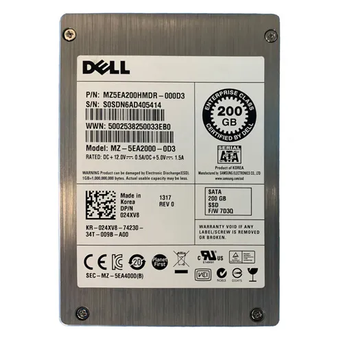 Dell 024XV8 | 200GB Multi-Level Cell SATA 3Gb/s Hot-Pluggable 2.5-Inch Solid State Drive for PowerEdge Servers Refurbished - Dell refurbished available on Gotodirect