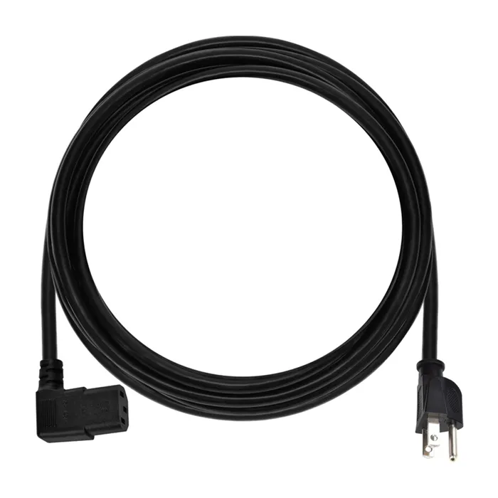 Monoprice 7685 | Right Angle Power Cord NEMA 5-15P to Right Angle IEC 60320 C13 14AWG 15A/1875W SJT 125V Black 10ft Refurbished -  refurbished available on Gotodirect