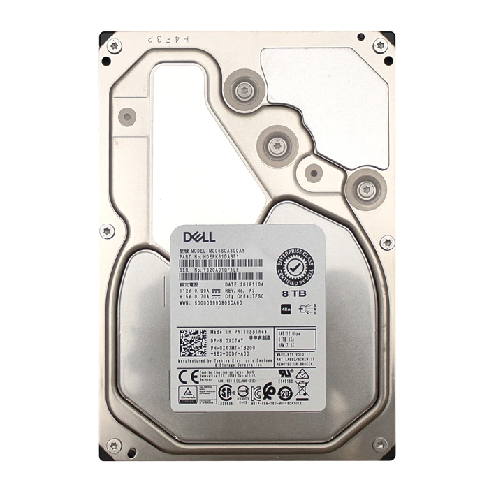 Dell XX7MT | 8TB 7200RPM SAS 12Gb/s Hot-Pluggable (4Kn) 3.5-Inch Nearline Hard Drive for PowerEdge Server & PowerVault Server Refurbished - Dell refurbished available on Gotodirect