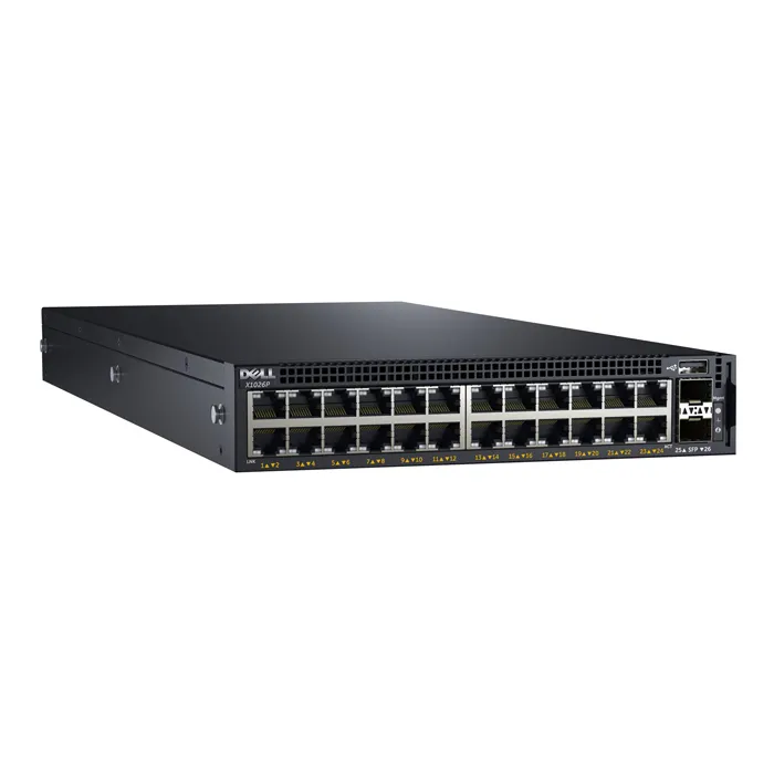 Dell X1026P | X-Series X1026P 24 x 10/100/1000Base-T RJ-45 PoE/PoE+ Ports and 2 x SFP (mini-GBIC) Ports Layer 2 Managed Gigabit Ethernet Switch Refurbished - Dell refurbished available on Gotodirect