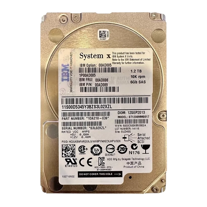 IBM 00AD085 | 1.2TB 10000RPM SAS 6Gb/s Hot Swappable 2.5-Inch Hard Drive Refurbished -  refurbished available on Gotodirect