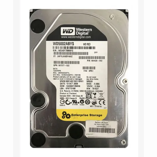 HP 459347-007 | 500GB 7200RPM SATA 3Gb/s NCQ Hot-Pluggable 3.5-inch Hard Drive Refurbished - Hewlett-Packard (ou HP en abrégé) refurbished available on Gotodirect
