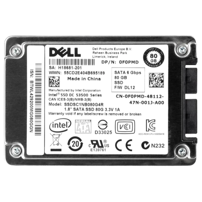 Intel SSDSC1NB080G4R | DC S3500 80GB Multi-Level Cell SATA 6Gb/s 1.8-Inch Solid State Drive Refurbished - Intel refurbished available on Gotodirect