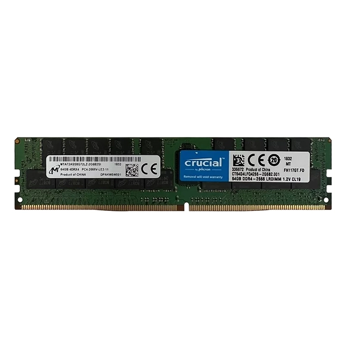 Micron MTA72ASS8G72LZ-2G6B2SI | 64GB DDR4-2666MHz PC4-21300 ECC Registered LRDIMM CL19 4Rx4 1.2V 288-Pin Memory Module Refurbished -  refurbished available on Gotodirect