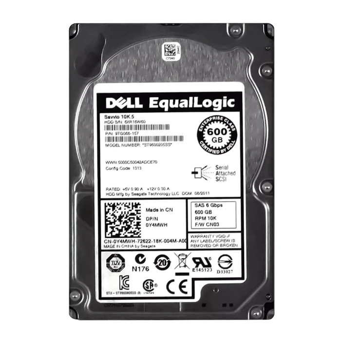 Dell 0Y4MWH | 600GB 10000RPM SAS 6Gb/s Hot-Pluggable 3.5-Inch Hard Drive for EqualLogic Storage Array Refurbished - Dell refurbished available on Gotodirect