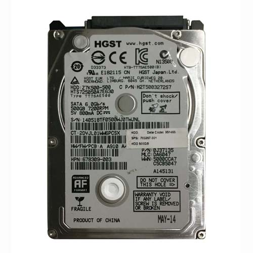 HP 678309-003 | 500GB 7200RPM SATA 6Gb/s 32MB Cache 2.5-inch Hard Drive Refurbished - Hewlett-Packard (ou HP en abrégé) refurbished available on Gotodirect