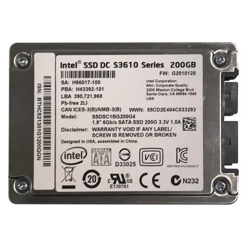 Intel SSDSC1BG200G401 | DC S3610 200GB Multi-Level Cell SATA 6Gb/s 1.8-Inch Solid State Drive Refurbished - Intel refurbished available on Gotodirect