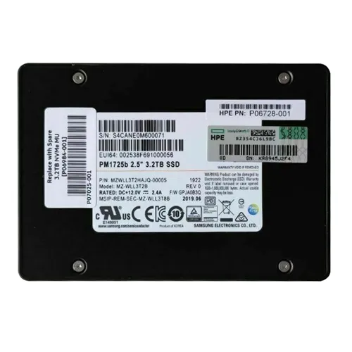 Samsung MZ-WLL3T2B | Enterprise PM1725b Series 3.2TB Triple-Level Cell PCI-Express 3.0 x4 NVMe Mixed-Use U.2 2.5-Inch Solid State Drive Refurbished - Samsung refurbished available on Gotodirect