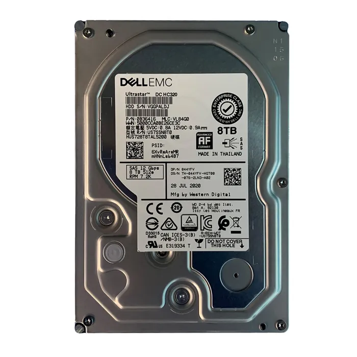 Dell 044YFV | 8TB 7200RPM SAS 12Gb/s Hot-Pluggable (512e) 3.5-Inch Nearline Hard Drive for PowerEdge Server & PowerVault Server Refurbished - Dell refurbished available on Gotodirect