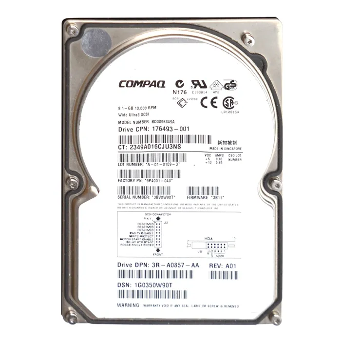 HP BD0096349A | 9.1GB 10000RPM Ultra-160 SCSI Hot-Pluggable (LVD) 80-Pin 3.5-Inch Hard Drive Refurbished - Hewlett-Packard (ou HP en abrégé) refurbished available on Gotodirect