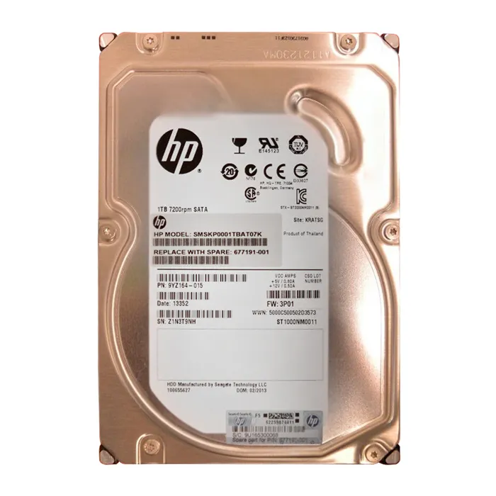 HP 677191-001 | 1TB 7200RPM SATA 3Gb/s NCQ LFF Hot-Pluggable 3.5-inch Midline Hard Drive for 3PAR S-Class and T-Class Storage Systems Refurbished - Hewlett-Packard (ou HP en abrégé) refurbished available on Gotodirect