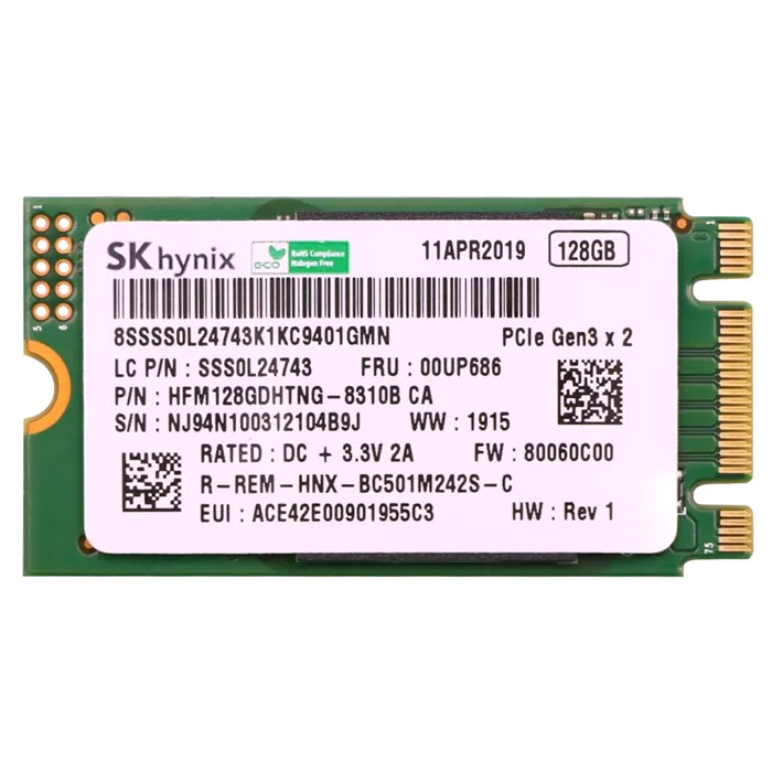 Lenovo 00UP686 | 128GB PCI Express Gen3 NVMe M.2 2242 Internal Solid State Drive Refurbished - Lenovo refurbished available on Gotodirect