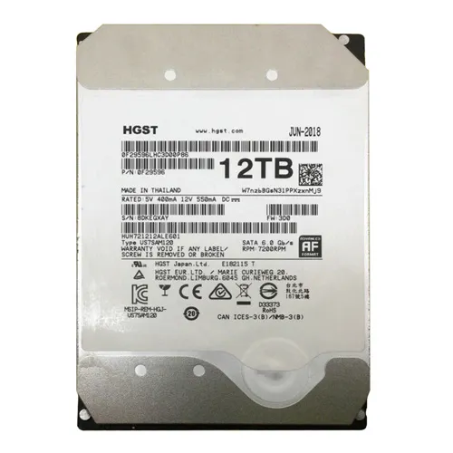 HGST HUH721212ALE601 | Ultrastar DC HC520 Series 12TB 7200RPM SATA 6Gb/s 256MB Cache (SED) 3.5-Inch Hard Drive Refurbished - HGST (a subsidiary of Western Digital) refurbished available on Gotodirect