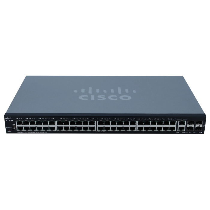 Cisco SG350-52 | Small Business 350 Series SG350-52 48 x Ports 10/100/1000Base-T + 2 x Ports SFP Layer 3 Managed Rack-mountable Gigabit Ethernet Network Switch Refurbished - Cisco Systems Inc. refurbished available on Gotodirect