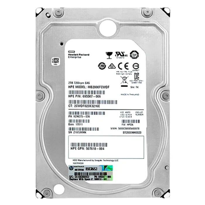HP 695507-006 | 2TB 7200RPM SAS 6Gb/s Hot-Pluggable 3.5-Inch Midline Hard Drive for ProLiant Servers Refurbished - Hewlett-Packard (ou HP en abrégé) refurbished available on Gotodirect