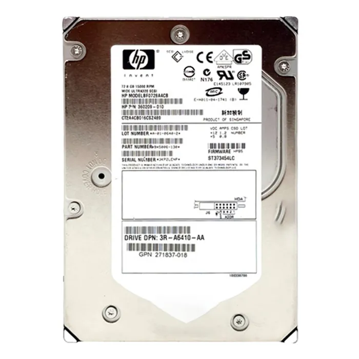 HP 271837-018 | 72.8GB 15000RPM Ultra-320 SCSI Hot-Pluggable (LVD) 80-Pin 3.5-Inch Hard Drive for BL20p G1/BL20p G2/BL20p G3/BL25p/BL40p Server Refurbished - Hewlett-Packard (ou HP en abrégé) refurbished available on Gotodirect